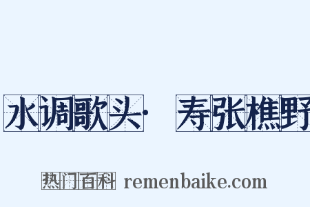 水调歌头·寿张樵野是什么意思的图片